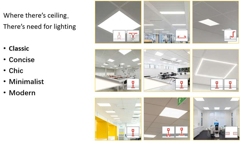 Cyanlite lighting solutions for metal ceilings